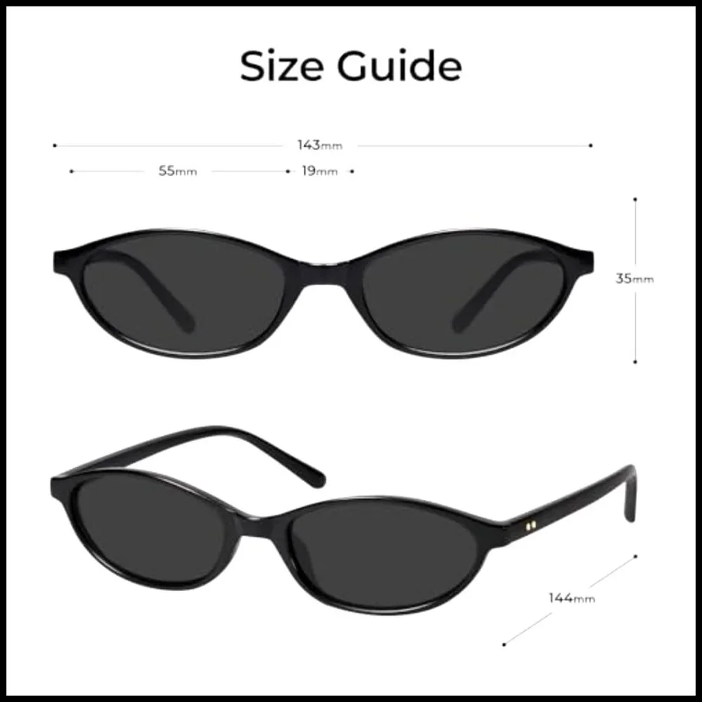Retro Oval Sunglasses Cat Eye Y2K 90s Trendy UV400 Protection